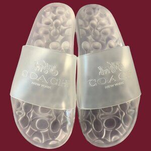 Like New Coach Ulyssa Clear Slide Sandals Size 9 Water-Resistant